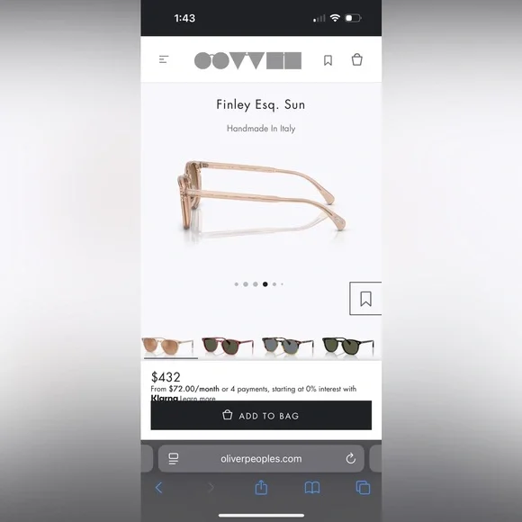 Oliver Peoples LA - Finley Esquire Sunglasses in Gold/Blush Color - Picture 7 of 10